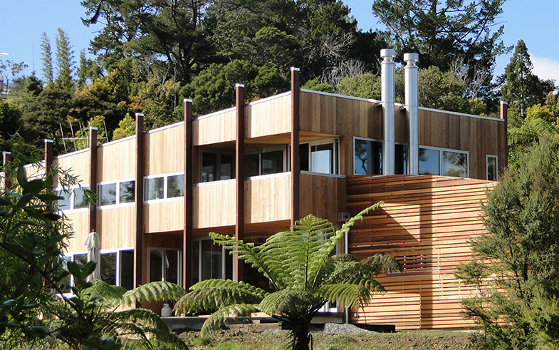 timber architectural house design in NZ bush