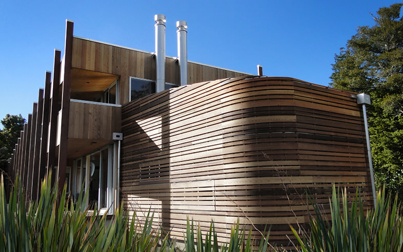 curved timber slats architectural cladding