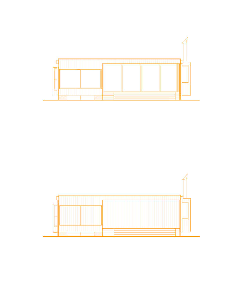 orange architectural elevation drawings