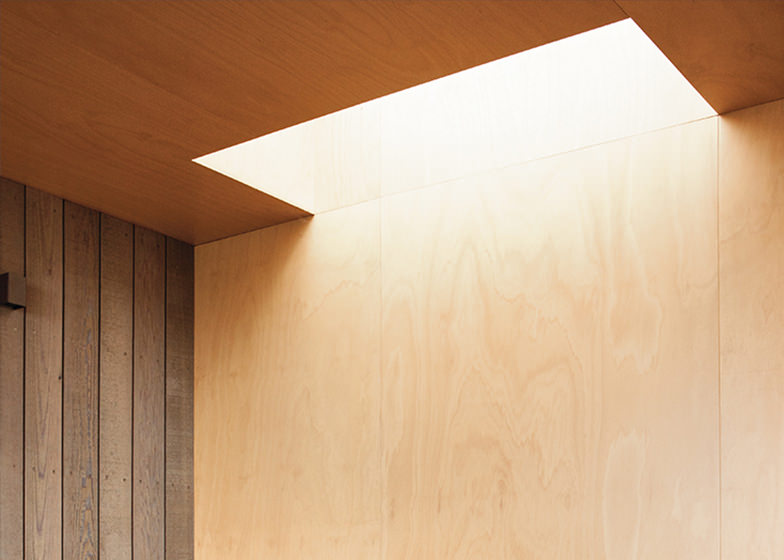 detail of timber bedroom skylight