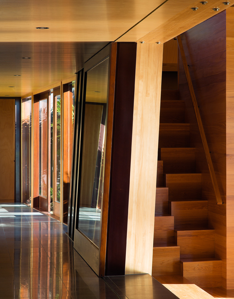 timber stairs and hallway