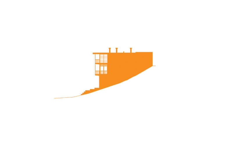 orange elevation of architectural house design