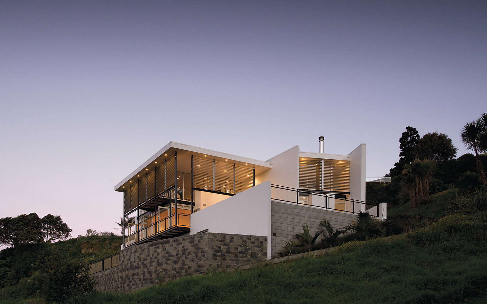 architectural designed house on hill