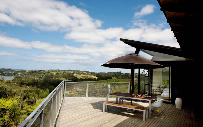 deck view architecturally designed house