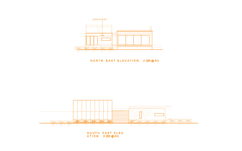 elevations of NZ beach house design