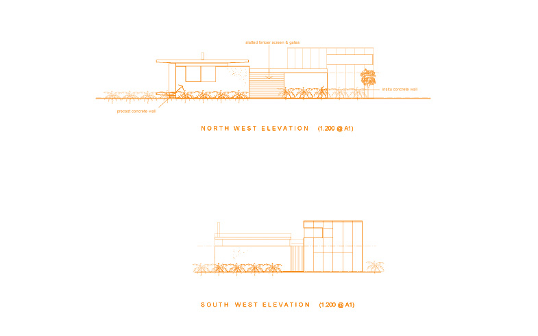 Elevations of beach house architecture