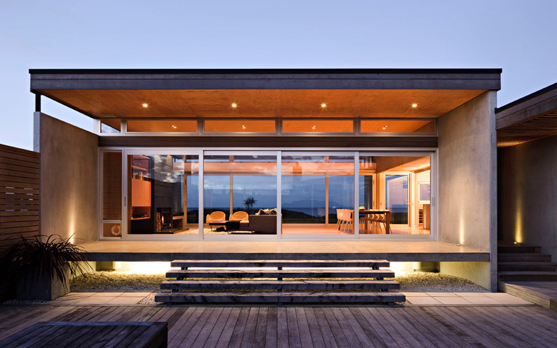 Architecturally designed beach house exterior