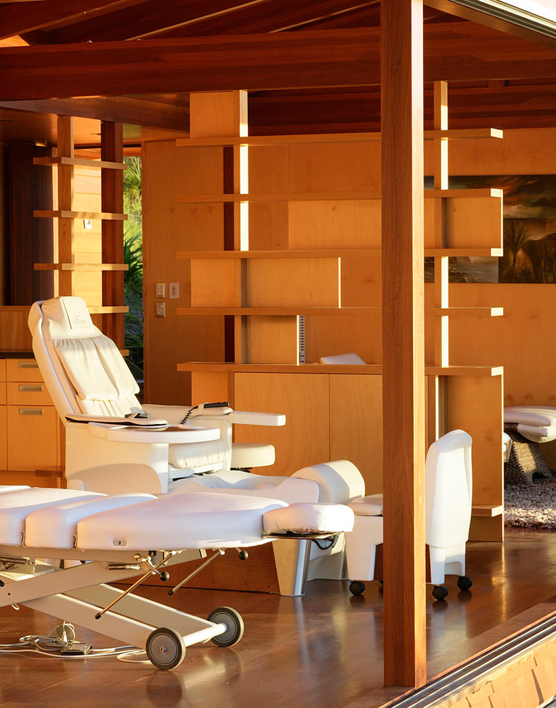 architectural timber interior of island spa