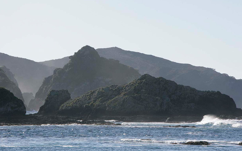 the coastline of Motukawaiti Island