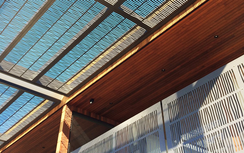 Front Entry Canopy Screen at Orewa House