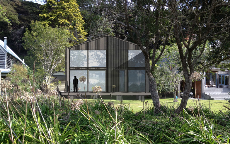 render of cabin house