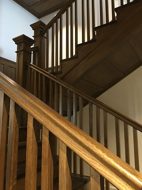 wooden staircase art deco