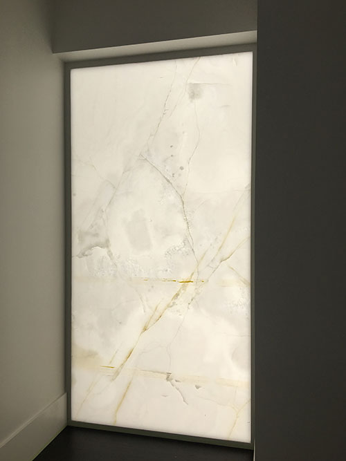 white onyx wall