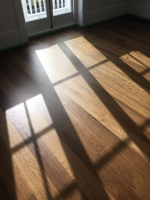 light on wooden floor