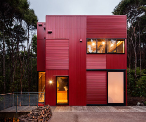 textural red corrugated iron