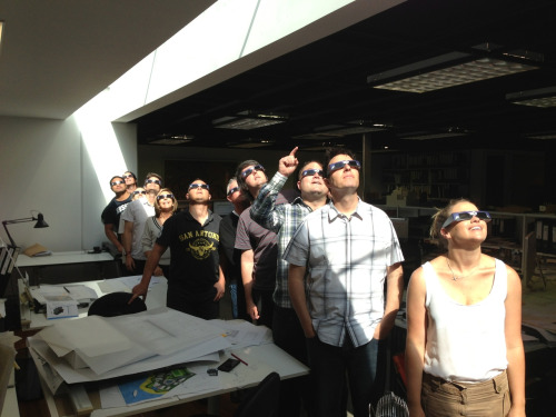 architects looking at skylight