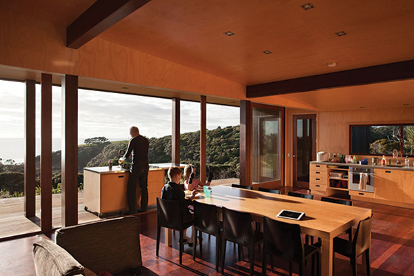 family cooking on verandah