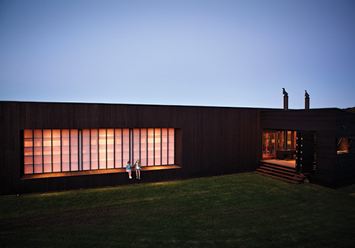 translucent glass beach house
