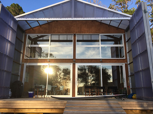 kawau island house shutters open